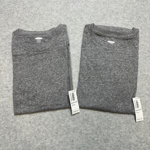 Old Navy Bundle of 2 T-Shirt Boys L Gray Heather Crew Neck Short Sleeve Pullover